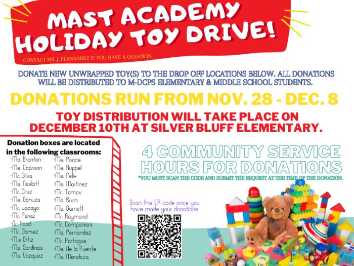 MAST Academy Toy Drive